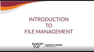 Introduction to File Management