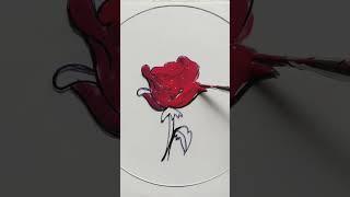 Rose glass painting ️#glasspainting #drawing #rosepainting