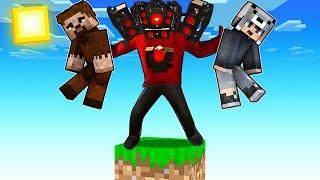 TITAN SPEAKERMAN İLE TEK BLOKTA YAŞAMAK  - Minecraft