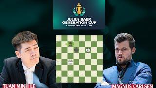 Rook versus queen | Magnus Carlsen vs Tuan Minh Le | Julius Baer Generation cup 2024