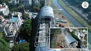 Sky View of Metro stations of Reach 02- Vanaz to Civil Court Metro Station