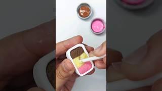 🟤 COMO FAZER SORVETE NAPOLITANO  #massinha #biscuit #clay #diy #arte #art #napolitano #icecream