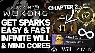 Black Myth Wukong - Best 30+ Sparks Per Hour Will Farm Guide - Level Up, Mind Cores & Skills Fast!