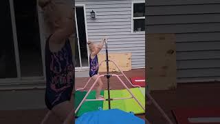 gymnastics girl  bar work at home.