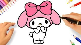 HOW TO DRAW MY MELODY EASY  |  SANRIO