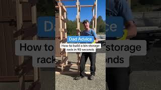 How to build a storage bin rack in 90 seconds. Love, Dad