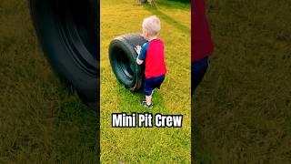 Little Man Pit Crew! #racing #pits #automobile #crew #burnout