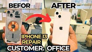 iPhone 13 Back Glass Change Customer Office  Doorstep Mobile Repair ​⁠  @BSASMobileRepair