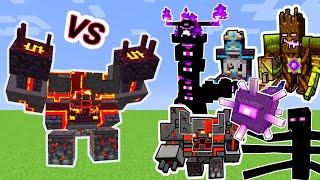 Netherite Monstrosity Vs. Dungeons Bosses Monsters in Minecraft