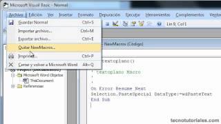 Tecnotutoriales.com - Crear un atajo de teclado para pegar texto plano en Word 2007