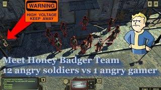 Atom Rpg Extreme challenge 1 man vs 12 soldiers Killing the Honey Badger team the funny way