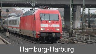 Eisenbahn und Nebel im Blockabstand in Hamburg-Harburg (Metronom, ICE 4, ICE 2, Br 101, Güterzüge)