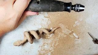 Wood Carving a Beautiful Snake Sculpture: Perfect for Decoration