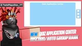 How To Make A QUIZ APPLICATION CENTER W/Group Ranking/Discord in ROBLOX Studio!