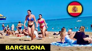 Barcelona, Beach Walk, Spain Walking tour, 4K Ultra HD