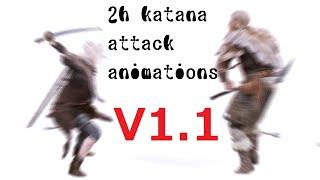 【Skyrim LE SE】2h katana attack animations v1.1(モーション配布)【mod】