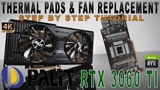 PALIT RTX 3060 TI Dual OC | Thermal Pads & Fan Replacement TUTORIAL VIDEO | DISASSEMBLY \ TEARDOWN