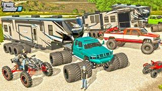 I WENT CAMPING WITH A $350,000 DUAL TIRE CAMPER! (RCC CAMPING) | FS22