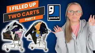 I Filled Up 2 Carts Part 2 Thrifted Clothes Goodwill Bins To Sell on Poshmark! Making Money Online!