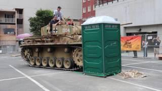 Panzer Fabrik Panzer III - Crushing a Porta Potty - Seattle 2016