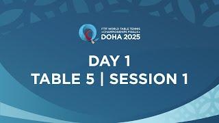 LIVE! | T5 | Day 1 | ITTF World Table Tennis Championships Finals Doha 2025 | Session 1