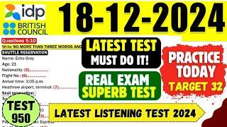 IELTS Listening Practice Test 2024 with Answers | 18.12.2024 | Test No - 950