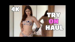 [4K] TRANSPARENT TRY ON HAUL with Dasha   No Bra trend 