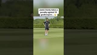 Jamie Vardy takes a penalty against 10 goalkeepers 