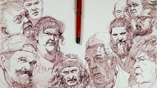 Sketchbook Techniques- Portraits in Ink