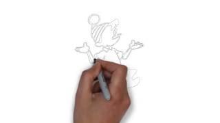 как нарисовать буратино, how to draw a Pinocchio