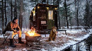 Winter Camping in EXTREME COLD by a River (-12°F Windchill)