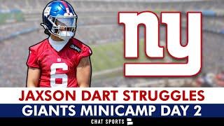 NY Giants Minicamp News: Jaxson Dart STRUGGLES on Day 2