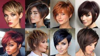 Elegant Beautiful Pixie Bob Haircut  for over 50 Natural Older Women's//undercut short Hair stylel