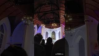 listening to music on the old organ in the Anglican church