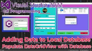 C# Programming-Add records to Database and Add data source to DataGridView with Local Database (MDF)