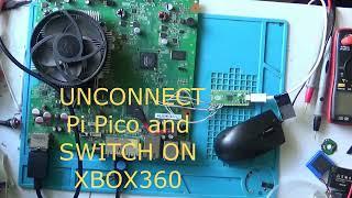 Testing a Raspberry Pi Pico on Xbox 360 Slim Trinity Chipless RGH 3 0