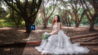 Soft Brown Pre Wedding Photo Color Grading & Retouching in Photoshop CC 2021