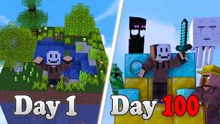 صد روز در یک چانک رنگین کمانی در ماینکرفت زندگی کردم؟ I Survived 100 Days in ONE Minecraft CHUNK!