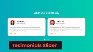 Testimonials Slider using Html Css & Swiper Js