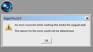 Sony Vegas Pro - Ошибка при создании медиафайла