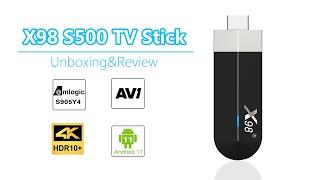 X98 S500 TV Stick Android 11.0 4K Firestick Unboxing & Review