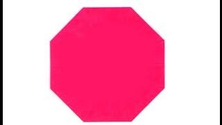 Easy way to make Octagon from a square. Origami Octagon