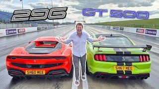 DRAG RACE: Ferrari 296 GTS vs Shelby GT500