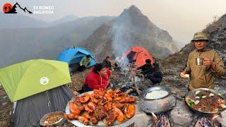 24 Hours Adventure Night Camping at 32 Jurey Camping in Heavy Rain Cooking Pork Sekwa Buff and Rice