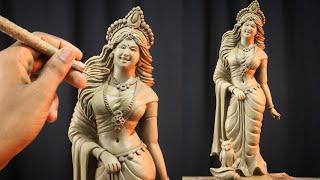 Very beautiful Maa Laxmi murti making with clay | clay art