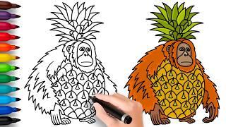 КАК НАРИСОВАТЬ ОРАНГУТИНИ АНАНАСИНИ из Итальянские Животные Мем