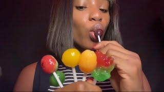 ASMR| Lollipop Eating and Review  (sucking & licking lollipop, mouth sounds)