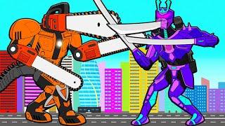 NEW TITAN KATANAMAN VS TITAN CHAINSAW MAN! Cartoon Animation