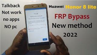 Honor 8 lite FRP Bypass New method 2022 || Huawei Honor PRA LA1 frp bypass NEW Update