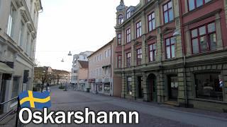 Sweden, evening walking tour of Oskarshamn. The town with the oldest longest sofa?